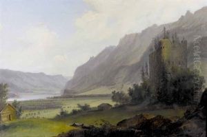 Ruine Unspunnen Mit Blick Auf Den Brienzersee