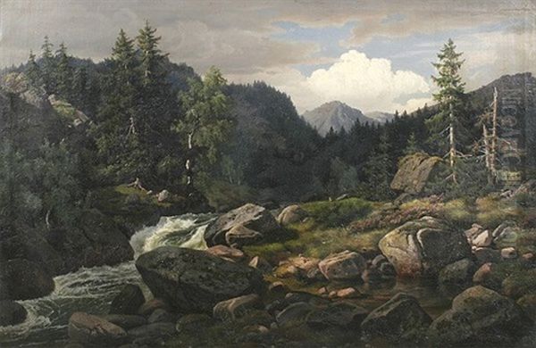 Voralpenlandschaft Mit Gebirgsbach - view 1