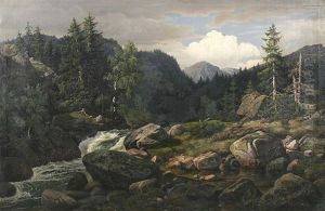 Voralpenlandschaft Mit Gebirgsbach Voralpenlandschaft Mit Gebirgsbach