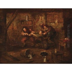 Wirtshausszene Mit Raufbolden by Rudolf Robert Wolf