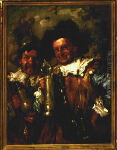 Zwei Trinkende Landsknechte by Rudolf Robert Wolf