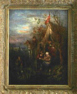 Lagerszene Mit Ausgelassenen Landsknechten Und Ihren Weibern by Rudolf Robert Wolf