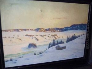 Paysage De Neige by August Bromse