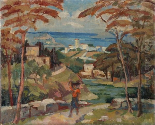 Sudliche Landschaft Mit Figurenstaffage - view 1