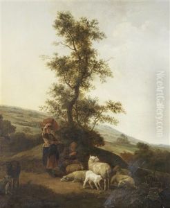 Shepherdesses Tending Their Flocks
