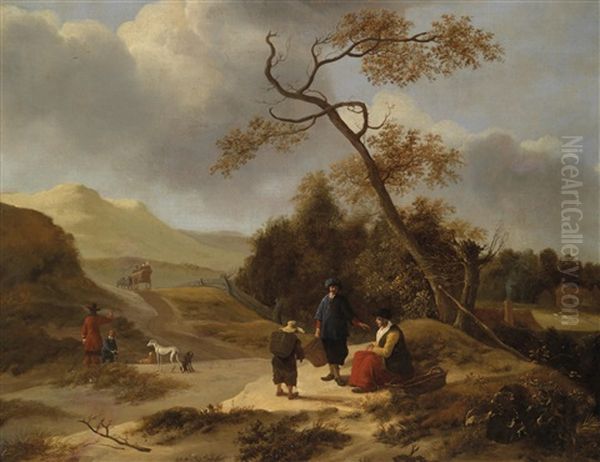 Hollandische Dunenlandschaft Mit Figuren - view 1