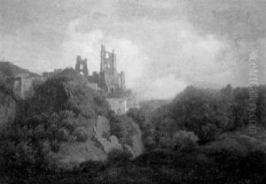 Ruine Gerolstein In Der Eifel by Balduin Wolff