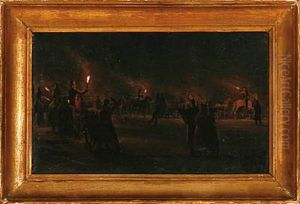 Scene Paa Kongens Nytorv, Ved Fakkelskin