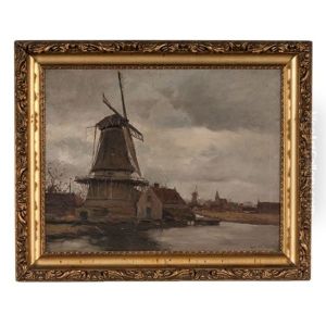 Windmill Scene by Gustav Wolff