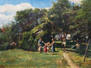 Dancing In The Garden (+ Mother With Child, Verso) by Otto Wolff