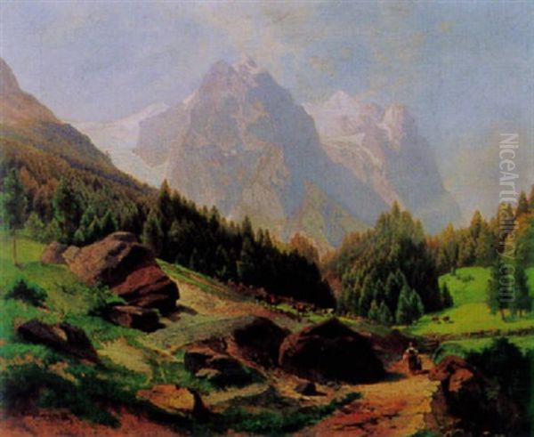 Blick Auf Wetterhorn Und Rosenlauigletscher - view 1