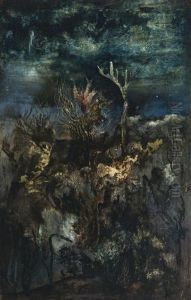 Vue Avec Animaux Dans La Bruyere by Hubert Wolfs