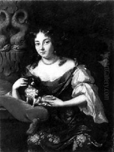 Portrait Of A Lady With A Dog by Aleijda Wolfsen