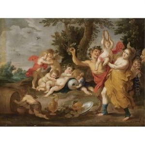 A Bacchanal by Victor Wolfvoet the Younger