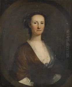 Portrait Of A Lady (helen Hozier Nee Robinson?) In A Brown Dress, A Lace Chemise And A Blue Shawl
