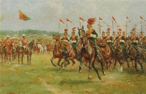 A Troop Of Lancers In Review Before King George V by William Barnes Wollen