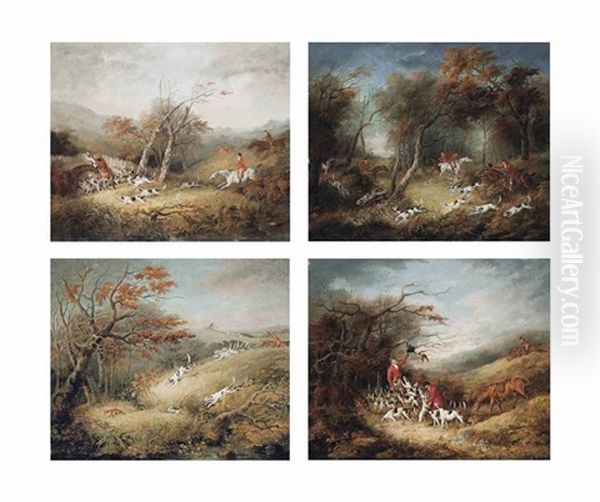 Taking The Fence, Gone To Ground, End Of The Run And Treeing The Fox (4 Works) - view 1