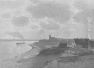 Landschaft Am Rhein by Anton Wolter