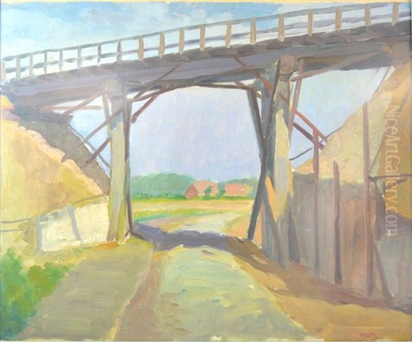 Wooden Bridge Over A Stream - view 1