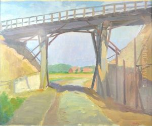Wooden Bridge Over A Stream by Hendrik Jan Wolter