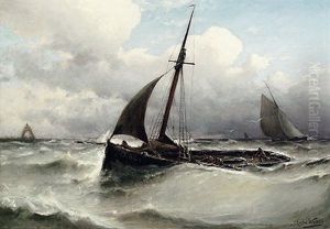 Marine Mit Segelbooten In Bewegter See Marine Mit Segelbooten In Bewegter See