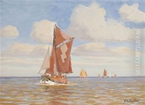 Finkenwerder Fischkutter Auf See (+ Kutter "sb 64" Vor Der Kuste) by Geo Wolters