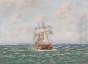 Dreimastbark Vor Helgoland by Geo Wolters
