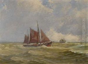 Finkenwerder Fischkutter Auf Der Nordsee by Geo Wolters