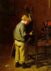 Spielender Knabe by Berthold Woltze