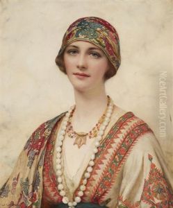 A Portrait Of A Young Woman In Eastern Costume