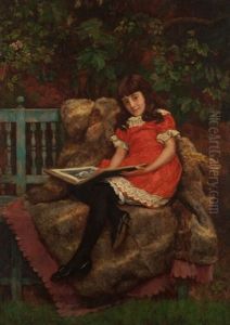 Portrait Of A Young Girl Reading by Charles Haigh Wood