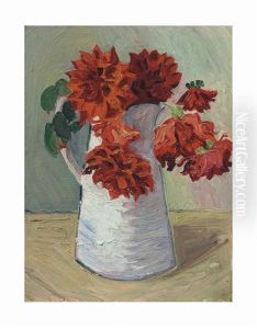 Dahlias In A Jug by Christopher Wood