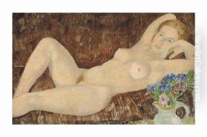 Reclining Nude With Flowers by Christopher Wood