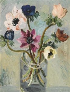 Anemones In A Glass Jar by Christopher Wood
