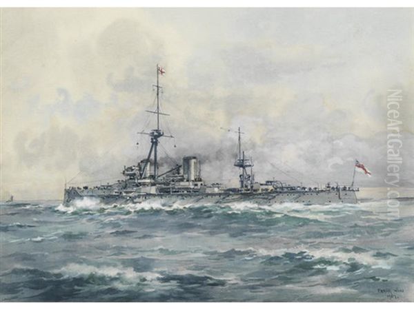 Hms Dreadnought At Sea - view 1
