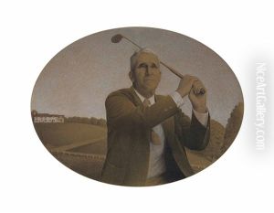 Study For The American Golfer by Grant Wood