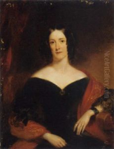 Portrait Of Marie Louise Mcmullin, Nee Lenferna De Laresta, In A Black Dress And Red Shawl