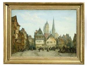 Limburg An Der Lahn. Blick In Die Altstadt Mit Dem Dom St. Georg