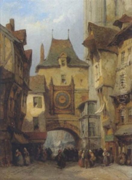 Rouen, Rue De La Grande Horologe Nahe Der Kathedrale - view 1