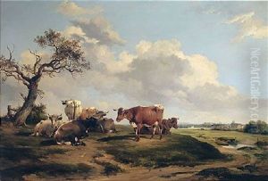 Cattle On The Banks Of The Trent by Thomas P. Wood