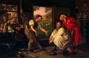 At The Cobbler's by Thomas Waterman Wood