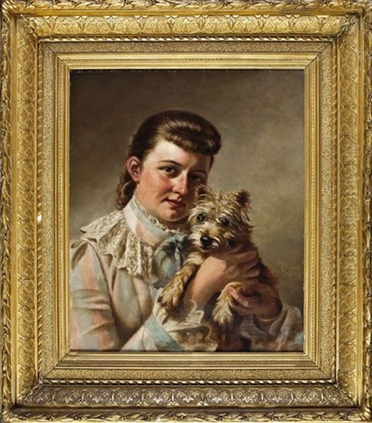 Young Woman And Her Terrier - view 1