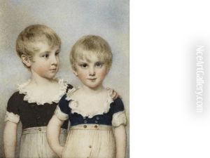 A Rare Double-portrait Of The Beauvais Boys: Lewis And Alexander Beauvais, Aged 5 And 4 Years Respectively; Lewis, With Turned Head And A Protective Hand On His Younger Brother's Shoulder
