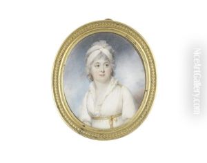 A Pair Of Miniatures Portraying Sir William Beaumarris Rush (1750-1822) And Lady Laura Rush Nee Carter: The Former, Wearing Blue Coat, White Waistcoat, Stock And Frilled Cravat; The Latter (2 Works) by William Wood