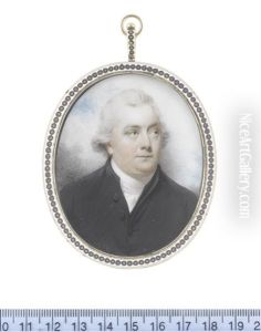 A Gentleman, Wearing Black Coat, White Chemise And Stock by William Wood