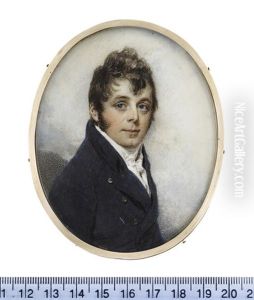 A Gentleman, Wearing Blue Coat, White Waistcoat, Chemise, Stock And Cravat