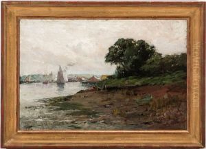 Harbor At Low Tide by Charles Herbert Woodbury