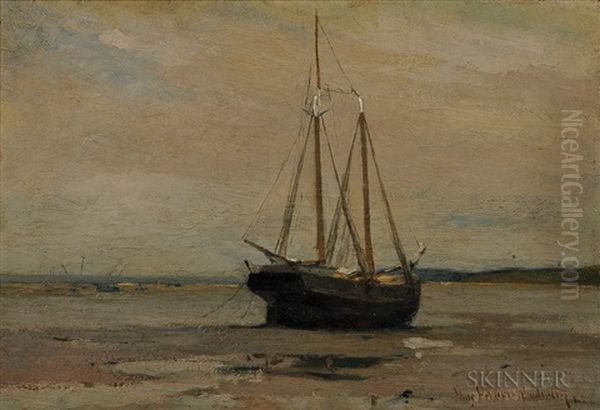 Sailing Vessel Beached At Low Tide - view 1