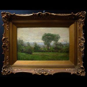 Landscape Study With Old Rail Fence And Distant Houses Landscape Study With Old Rail Fence And Distant Houses