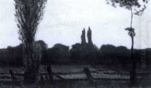 Tall Poplars by Percy Franklin Woodcock